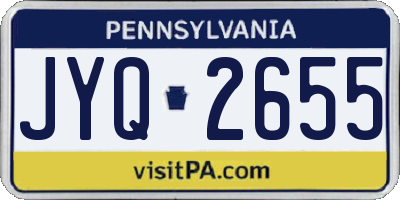 PA license plate JYQ2655