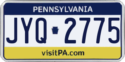 PA license plate JYQ2775