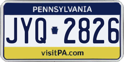 PA license plate JYQ2826