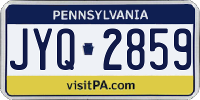 PA license plate JYQ2859