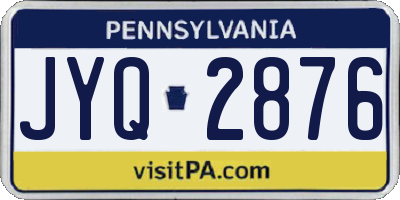 PA license plate JYQ2876