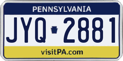 PA license plate JYQ2881