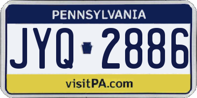 PA license plate JYQ2886