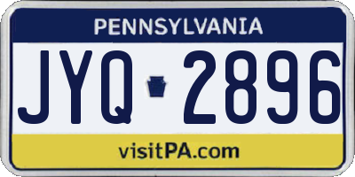 PA license plate JYQ2896
