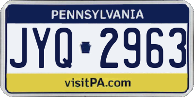PA license plate JYQ2963