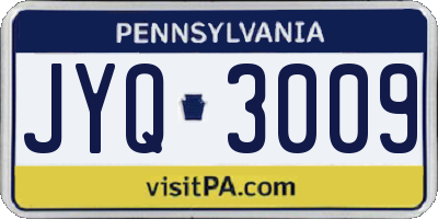 PA license plate JYQ3009