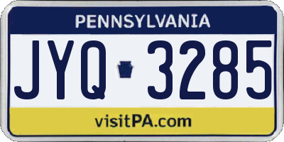 PA license plate JYQ3285