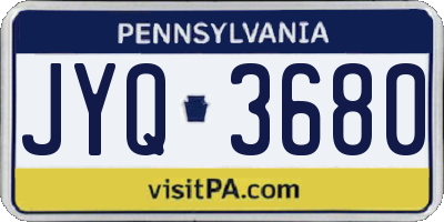 PA license plate JYQ3680