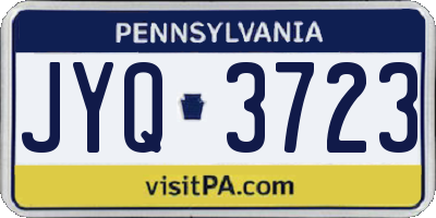 PA license plate JYQ3723