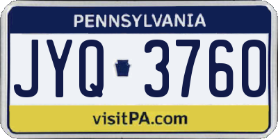 PA license plate JYQ3760