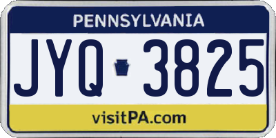 PA license plate JYQ3825