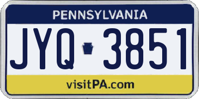 PA license plate JYQ3851