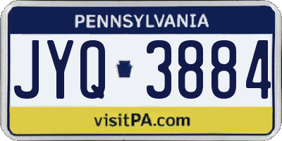 PA license plate JYQ3884