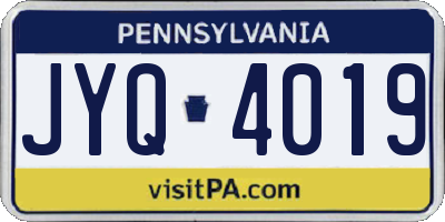 PA license plate JYQ4019