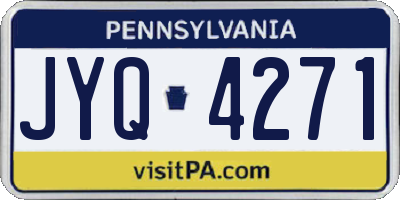 PA license plate JYQ4271