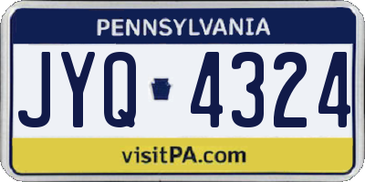 PA license plate JYQ4324