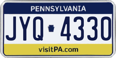 PA license plate JYQ4330