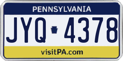 PA license plate JYQ4378