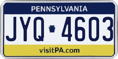 PA license plate JYQ4603