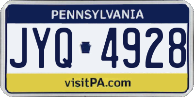 PA license plate JYQ4928