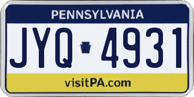 PA license plate JYQ4931