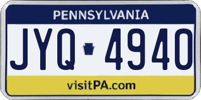 PA license plate JYQ4940