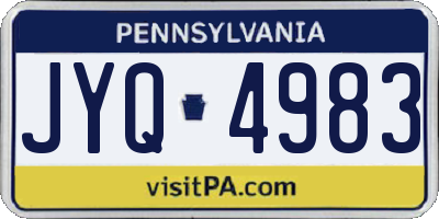 PA license plate JYQ4983