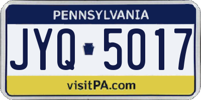 PA license plate JYQ5017