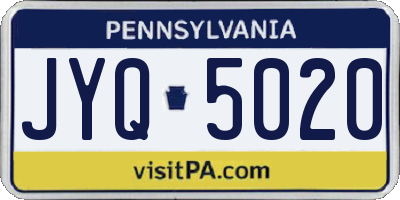 PA license plate JYQ5020