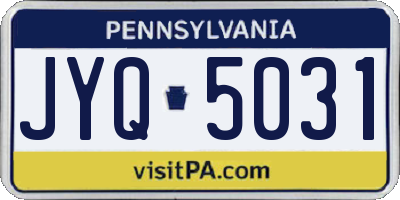 PA license plate JYQ5031