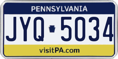 PA license plate JYQ5034