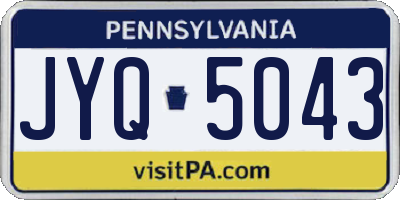 PA license plate JYQ5043