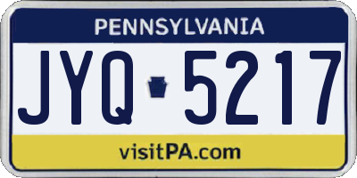 PA license plate JYQ5217