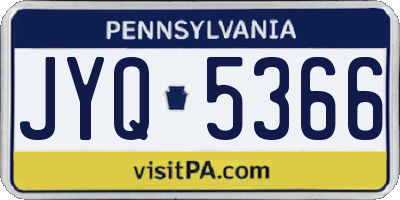 PA license plate JYQ5366