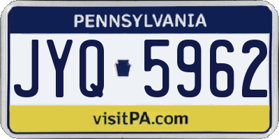 PA license plate JYQ5962
