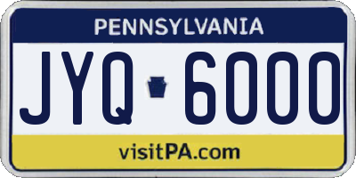 PA license plate JYQ6000