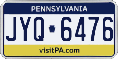 PA license plate JYQ6476