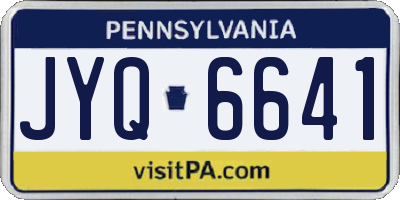 PA license plate JYQ6641