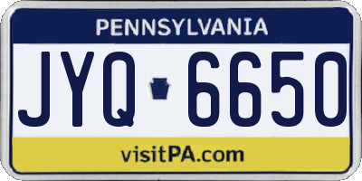 PA license plate JYQ6650