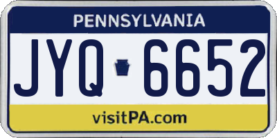 PA license plate JYQ6652