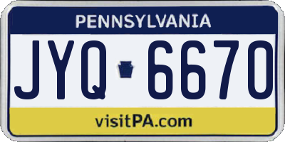 PA license plate JYQ6670