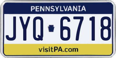 PA license plate JYQ6718