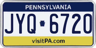 PA license plate JYQ6720