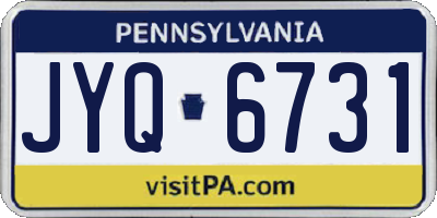 PA license plate JYQ6731