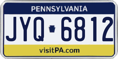 PA license plate JYQ6812