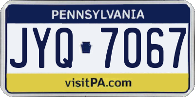 PA license plate JYQ7067