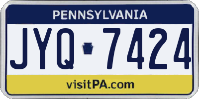 PA license plate JYQ7424