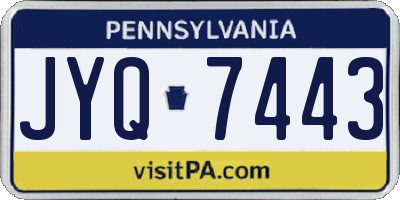 PA license plate JYQ7443