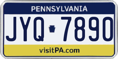 PA license plate JYQ7890