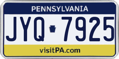 PA license plate JYQ7925